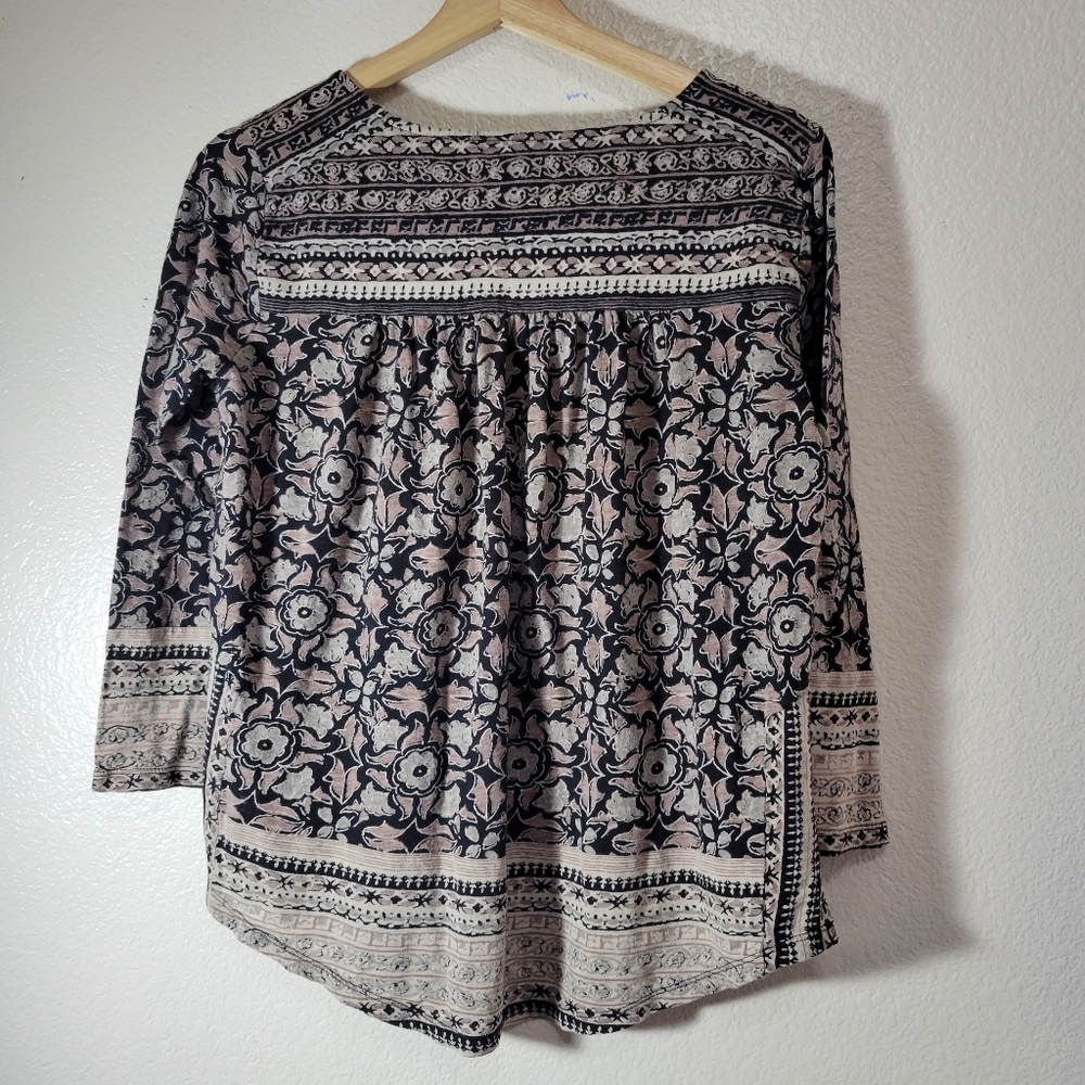 Lucky Brand Floral Print Pullover Blouse - Picture 4 of 5